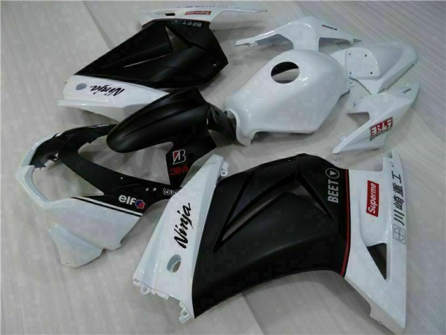 Custom 2008-2012 White Black Ninja Kawasaki EX250 Motorbike Fairings