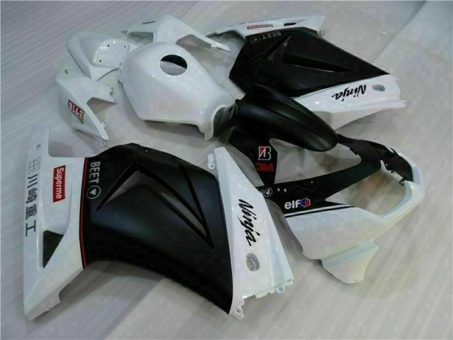 Custom 2008-2012 White Black Ninja Kawasaki EX250 Motorbike Fairings