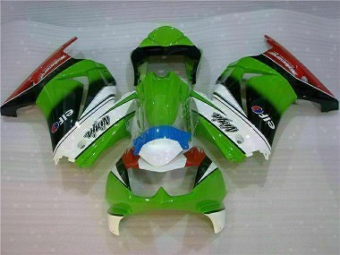 Custom 2008-2012 White Green Black Ninja Kawasaki EX250 Motorbike Fairing