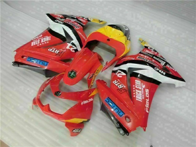 Custom 2008-2012 Red Yellow Kawasaki EX250 Motorcycle Fairing Kit