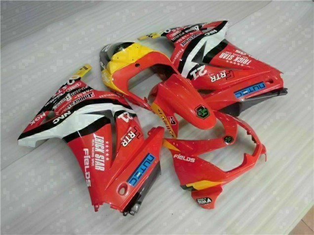 Custom 2008-2012 Red Yellow Kawasaki EX250 Motorcycle Fairing Kit