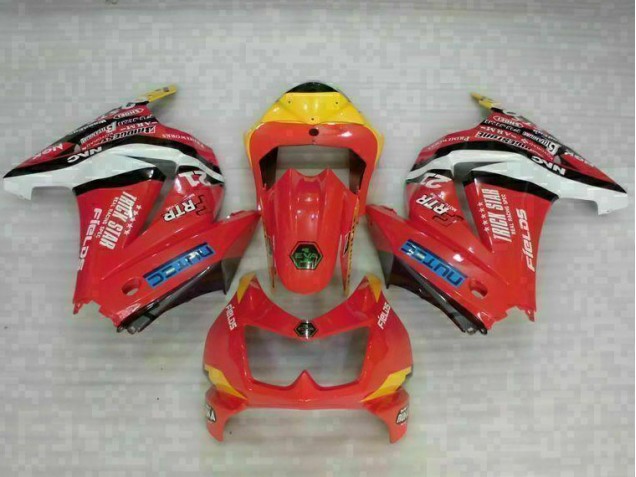 Custom 2008-2012 Red Yellow Kawasaki EX250 Motorcycle Fairing Kit