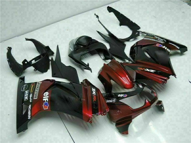 Custom 2008-2012 Black Kawasaki EX250 Bike Fairing Kit