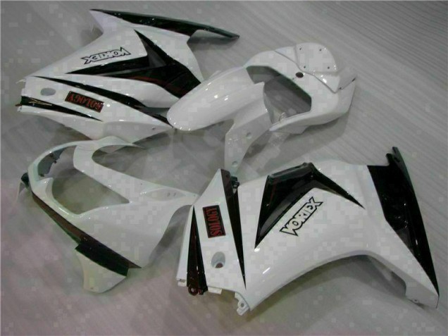 Custom 2008-2012 White Black Kawasaki EX250 Motorcycle Bodywork Custom 2008-2012 White Black Kawasaki EX250 Motorcycle Bodywork