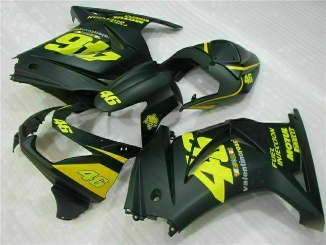 Custom 2008-2012 Black Yellow 46 Kawasaki EX250 Motorcycle Fairings Kit Custom 2008-2012 Black Yellow 46 Kawasaki EX250 Motorcycle Fairings Kit