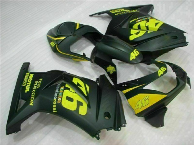 Custom 2008-2012 Black Yellow 46 Kawasaki EX250 Motorcycle Fairings Kit Custom 2008-2012 Black Yellow 46 Kawasaki EX250 Motorcycle Fairings Kit