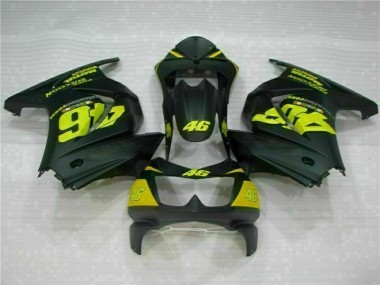 Custom 2008-2012 Black Yellow 46 Kawasaki EX250 Motorcycle Fairings Kit