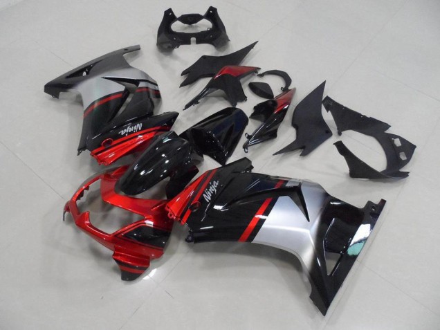 Aftermarket 2008-2012 Candy Red Black Silver Kawasaki ZX250R Motorcycle Fairing