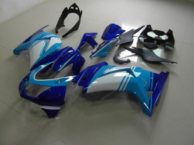 Aftermarket 2008-2012 Light and Dark Blue Kawasaki ZX250R Bike Fairing Kit