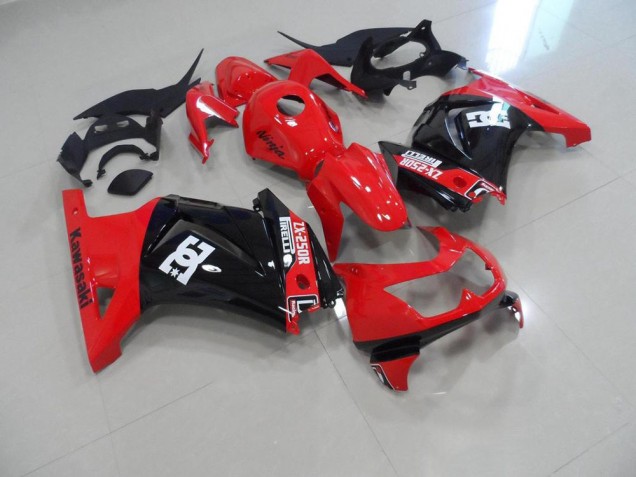 Custom 2008-2012 Red Black Kawasaki ZX250R Replacement Fairings Custom 2008-2012 Red Black Kawasaki ZX250R Replacement Fairings