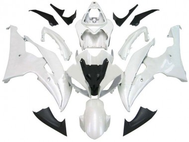 Custom 2008-2016 Pearl White Yamaha YZF R6 Bike Fairings