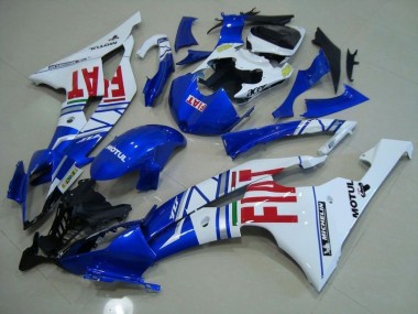 Custom 2008-2016 Blue White Red Fiat Yamaha YZF R6 Moto Fairings