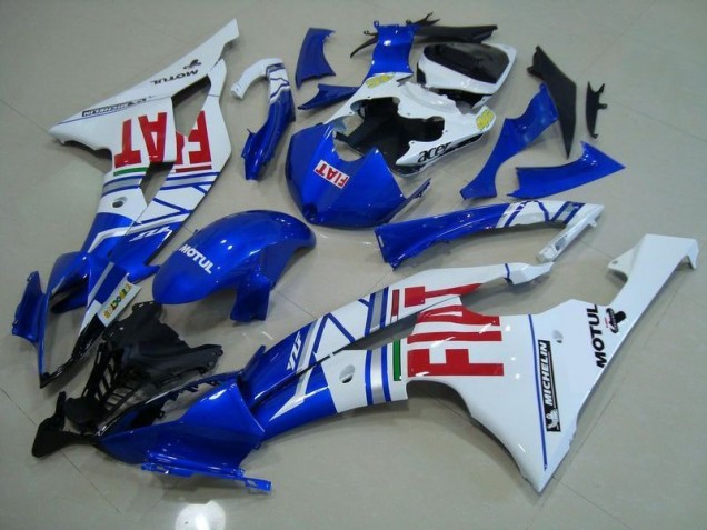 Custom 2008-2016 Blue White Red Fiat Yamaha YZF R6 Moto Fairings Custom 2008-2016 Blue White Red Fiat Yamaha YZF R6 Moto Fairings