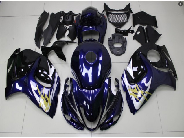 Custom 2008-2019 Blue Gold Suzuki GSXR 1300 Hayabusa Motorcycle Bodywork Custom 2008-2019 Blue Gold Suzuki GSXR 1300 Hayabusa Motorcycle Bodywork