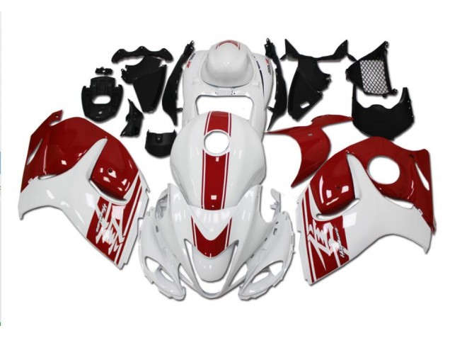 Custom 2008-2019 White Red Suzuki GSXR 1300 Hayabusa Replacement Fairings Custom 2008-2019 White Red Suzuki GSXR 1300 Hayabusa Replacement Fairings