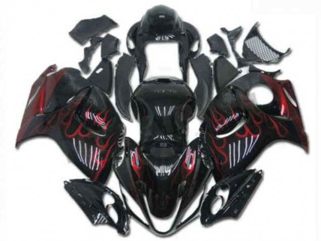 Aftermarket 2008-2019 Black Red Suzuki Hayabusa GSXR1300 Motorcylce Fairings