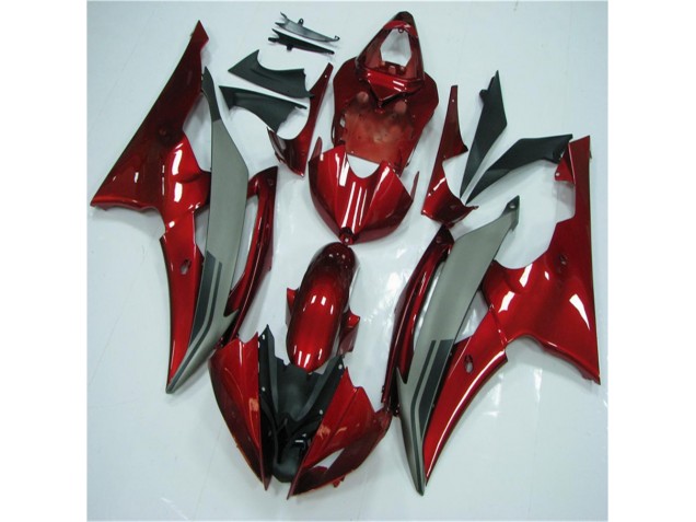 Custom 2008-2016 Red Grey Yamaha YZF R6 Motorcycle Fairings Kits Custom 2008-2016 Red Grey Yamaha YZF R6 Motorcycle Fairings Kits
