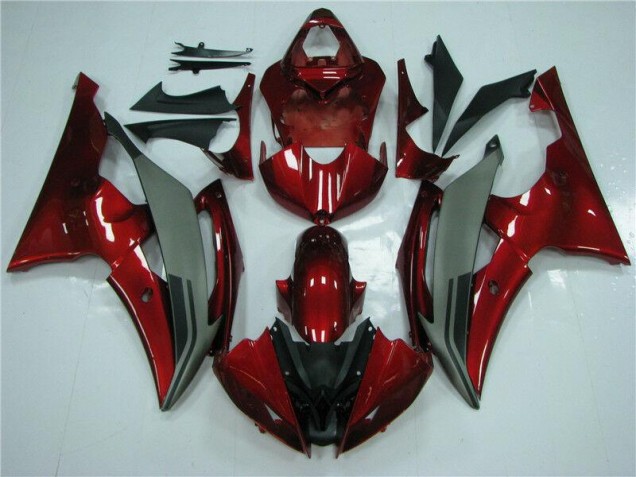 Custom 2008-2016 Red Grey Yamaha YZF R6 Motorcycle Fairings Kits Custom 2008-2016 Red Grey Yamaha YZF R6 Motorcycle Fairings Kits