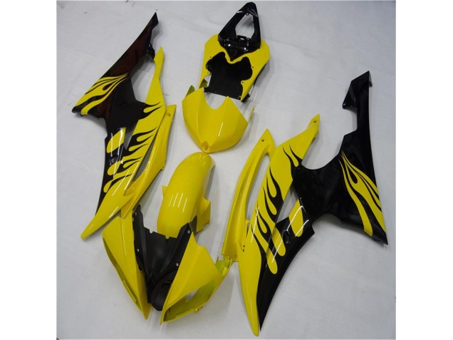 Custom 2008-2016 Yellow Black Yamaha YZF R6 Motorcycle Replacement Fairings Custom 2008-2016 Yellow Black Yamaha YZF R6 Motorcycle Replacement Fairings