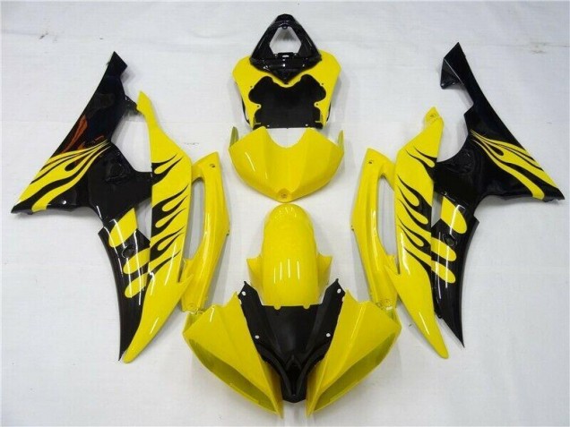 Custom 2008-2016 Yellow Black Yamaha YZF R6 Motorcycle Replacement Fairings Custom 2008-2016 Yellow Black Yamaha YZF R6 Motorcycle Replacement Fairings