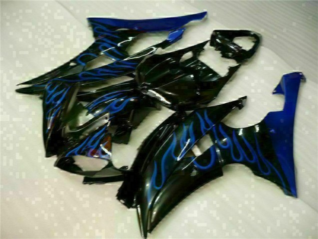 Custom 2008-2016 Blue Flame Black Yamaha YZF R6 Motorcylce Fairings Custom 2008-2016 Blue Flame Black Yamaha YZF R6 Motorcylce Fairings