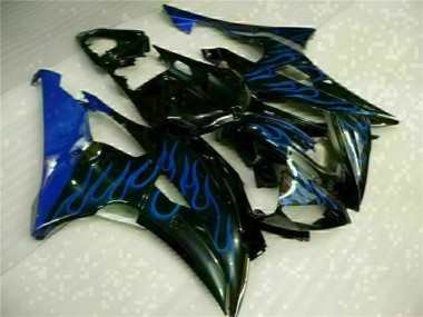 Custom 2008-2016 Blue Flame Black Yamaha YZF R6 Motorcylce Fairings