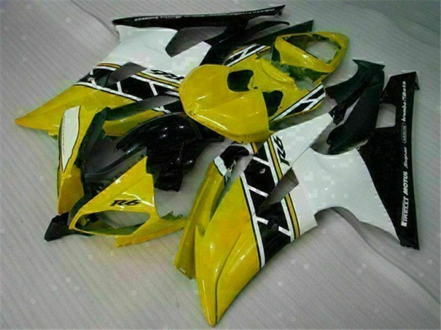 Custom 2008-2016 Yellow White Yamaha YZF R6 Motorcycle Replacement Fairings Custom 2008-2016 Yellow White Yamaha YZF R6 Motorcycle Replacement Fairings