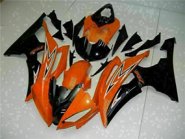 Custom 2008-2016 Orange Black Yamaha YZF R6 Motorcycle Fairings Kit Custom 2008-2016 Orange Black Yamaha YZF R6 Motorcycle Fairings Kit