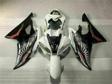 Custom 2008-2016 White Black Yamaha YZF R6 Bike Fairings