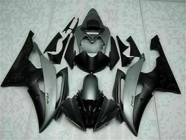 Custom 2008-2016 Grey Black Yamaha YZF R6 Moto Fairings