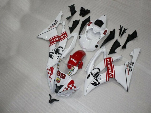 Custom 2008-2016 White Yamaha YZF R6 Motorbike Fairings