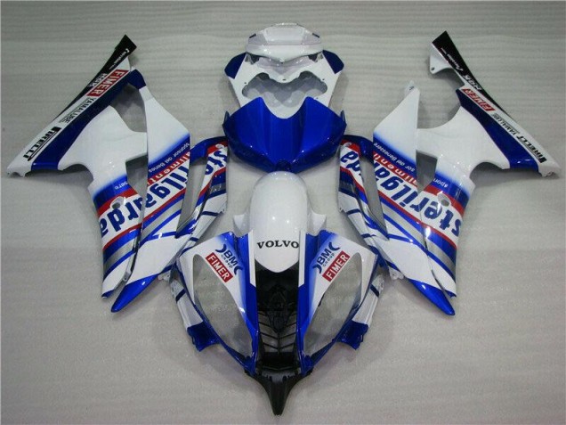Custom 2008-2016 White Blue Sterilgarda Volvo Yamaha YZF R6 Motorcycle Fairing Custom 2008-2016 White Blue Sterilgarda Volvo Yamaha YZF R6 Motorcycle Fairing