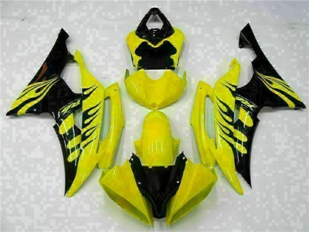 Custom 2008-2016 Yellow Black Yamaha YZF R6 Motorcycle Fairing Kits Custom 2008-2016 Yellow Black Yamaha YZF R6 Motorcycle Fairing Kits