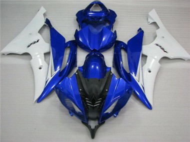 Custom 2008-2016 Blue White Black Yamaha YZF R6 Bike Fairings