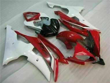 Custom 2008-2016 Red White Yamaha YZF R6 Motorbike Fairing Kits