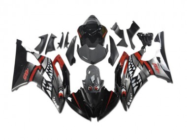 Custom 2008-2016 Grey Red Shark Yamaha YZF R6 Motorbike Fairing