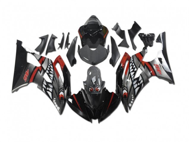 Custom 2008-2016 Grey Red Shark Yamaha YZF R6 Motorbike Fairing Custom 2008-2016 Grey Red Shark Yamaha YZF R6 Motorbike Fairing