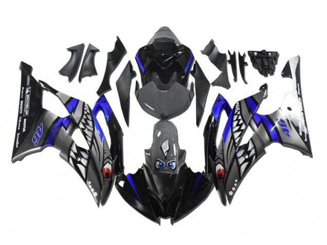 Custom 2008-2016 Grey Blue Shark Yamaha YZF R6 Motorcycle Fairing Kit Custom 2008-2016 Grey Blue Shark Yamaha YZF R6 Motorcycle Fairing Kit