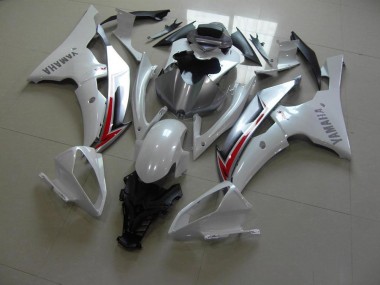 Custom 2008-2016 Pearl White Silver Yamaha YZF R6 Moto Fairings