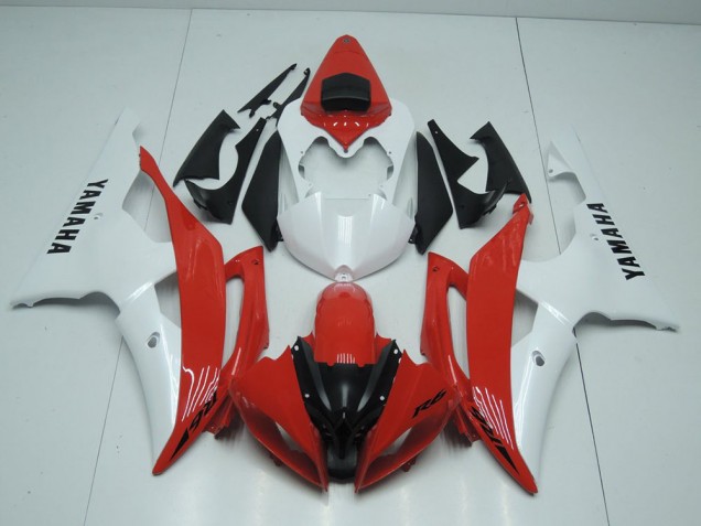Custom 2008-2016 Red and Pearl White Yamaha YZF R6 Motorcycle Replacement Fairings Custom 2008-2016 Red and Pearl White Yamaha YZF R6 Motorcycle Replacement Fairings