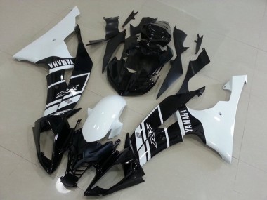 Custom 2008-2016 White and Black Yamaha YZF R6 Motorcycle Fairings