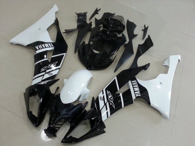 Custom 2008-2016 White and Black Yamaha YZF R6 Motorcycle Fairings Custom 2008-2016 White and Black Yamaha YZF R6 Motorcycle Fairings