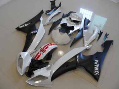 Custom 2008-2016 Pearl White and Black 58 Sic Yamaha YZF R6 Bike Fairing