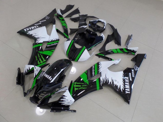 Custom 2008-2016 Special White Green Monster Yamaha YZF R6 Motorbike Fairing Kits