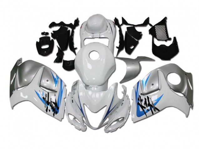 Custom 2008-2019 White Blue Suzuki GSXR 1300 Hayabusa Replacement Fairings Custom 2008-2019 White Blue Suzuki GSXR 1300 Hayabusa Replacement Fairings