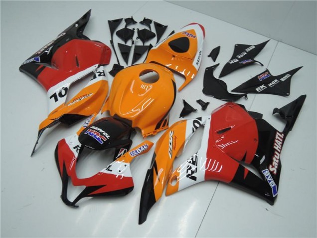 Custom 2009-2012 Orange Red Black Repsol Honda CBR600RR Motorcyle Fairings