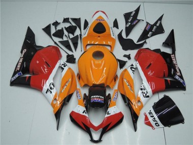 Custom 2009-2012 Orange Red Black Repsol Honda CBR600RR Motorcyle Fairings