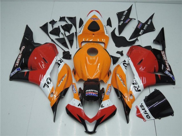 Custom 2009-2012 Orange Red Black Repsol Honda CBR600RR Motorcyle Fairings
