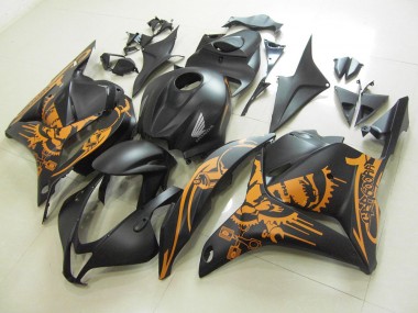 Custom 2009-2012 Matte Black Orange Sticker Honda CBR600RR Motorcycle Fairings