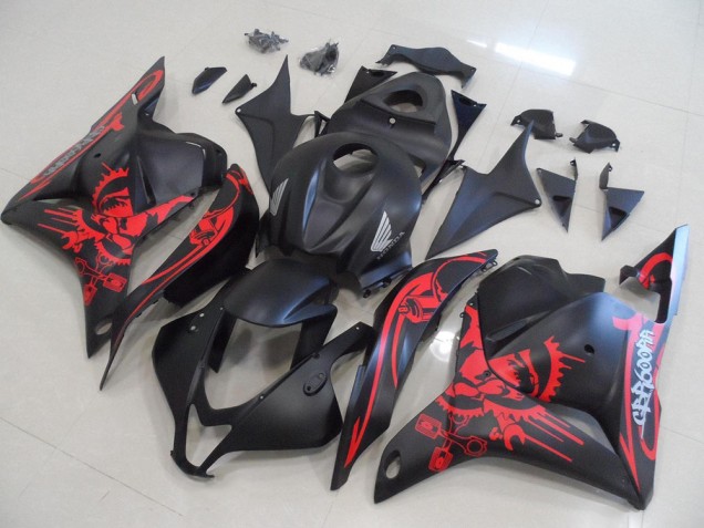 Custom 2009-2012 Matte Black with Red Skull Honda CBR600RR Motorcycle Fairings Kits Custom 2009-2012 Matte Black with Red Skull Honda CBR600RR Motorcycle Fairings Kits